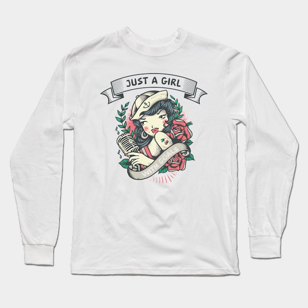 Just A Girl Long Sleeve T-Shirt by designdaking